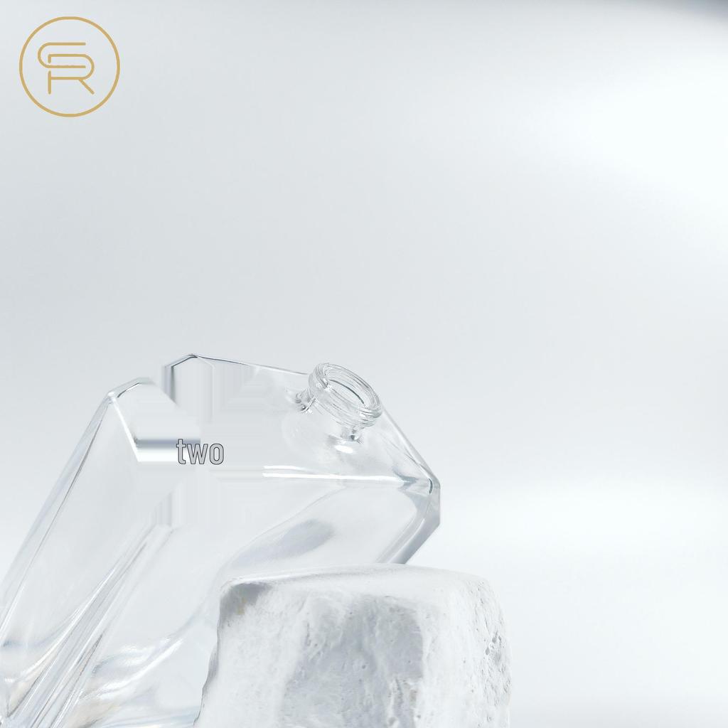 Polygonal Flat Square 100ml Perfume Snap-on Sample Bottle