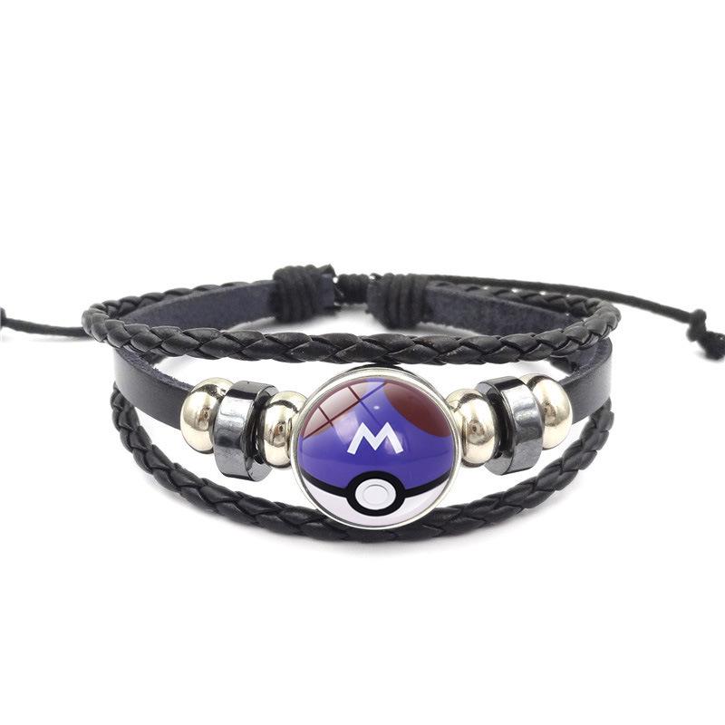 Anime Poke Ball Handmade Multi Layer Woven Bracelet Anime Surrounding Time Gem Fashion Handicrafts