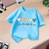 Fashionable summer children's T-shirt casual short sleeved T-shirt suitable for both men and women donuts