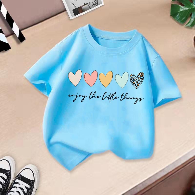 Fashionable summer children's T-shirt casual short sleeved T-shirt suitable for both men and women donuts