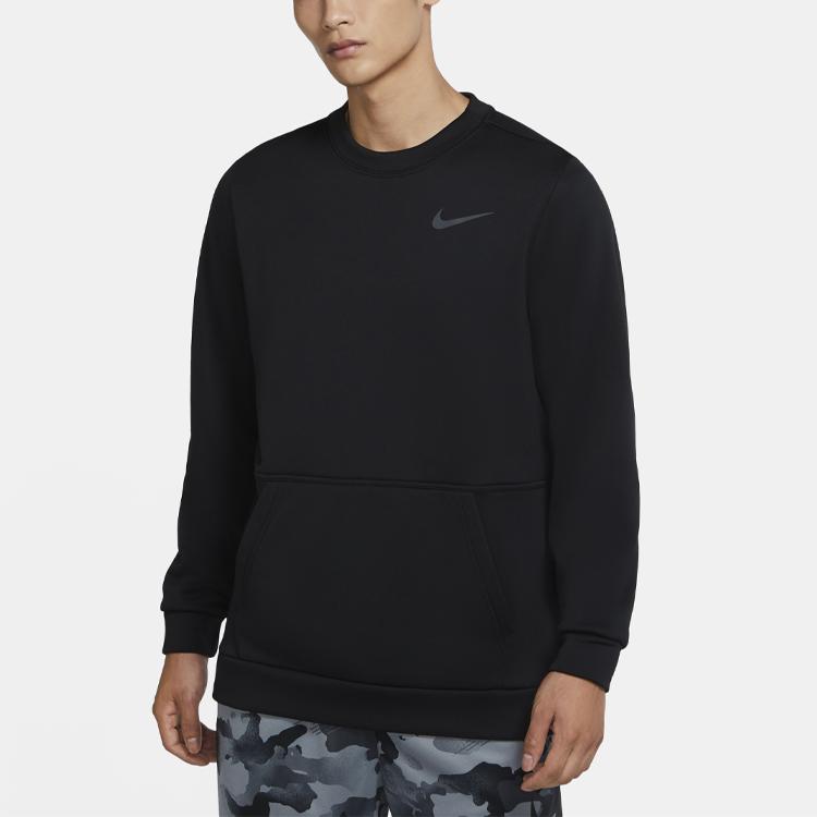 Nike Therma Tréninková Fleecová Mikina Přes Hlavu s Dlouhým Rukávem Pánské Topy Černá CU7272-010