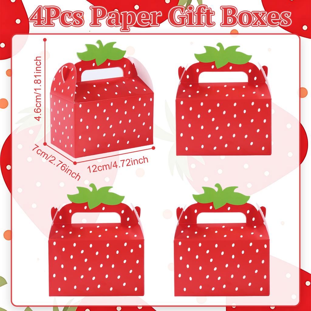 Erdbeer Happy Birthday Papierbanner Erdbeer-Thema Geburtstagsparty Dekoration Kinder Mädchen Happy Birthday Party Zubehör