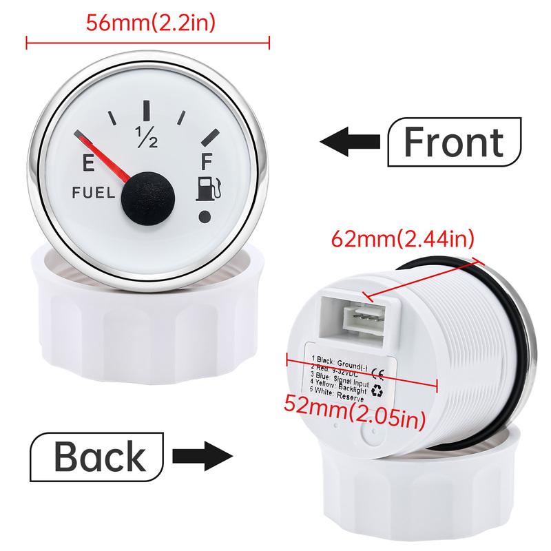 52mm Fuel Level Gauge + Fuel Level Sensor 240-33ohm With 7 Color Backlight 12V~24V For Car Digital Fuel Gauge Boat customized
