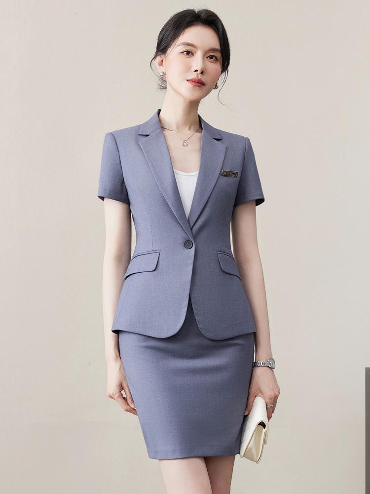 Professional Women s Short Sleeve Skirt Suit for Summer Reception and Formal Business Wear XXXL