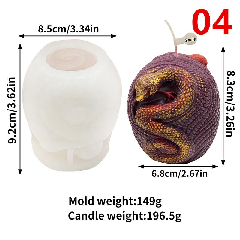 Kerzenständer Silikonform in Schlangenform DIY Schlange gewundenes Relief Schlangenei Rosensäulen-Designs Kerzen Gips Heimdeko