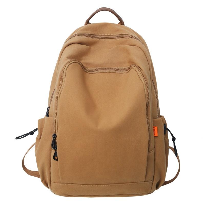 

Лето Новый Однотонный Рюкзак Большой Вместимости Повседневный Уличный Модный Студенческий Свежий Рюкзак для Отдыха коричневый