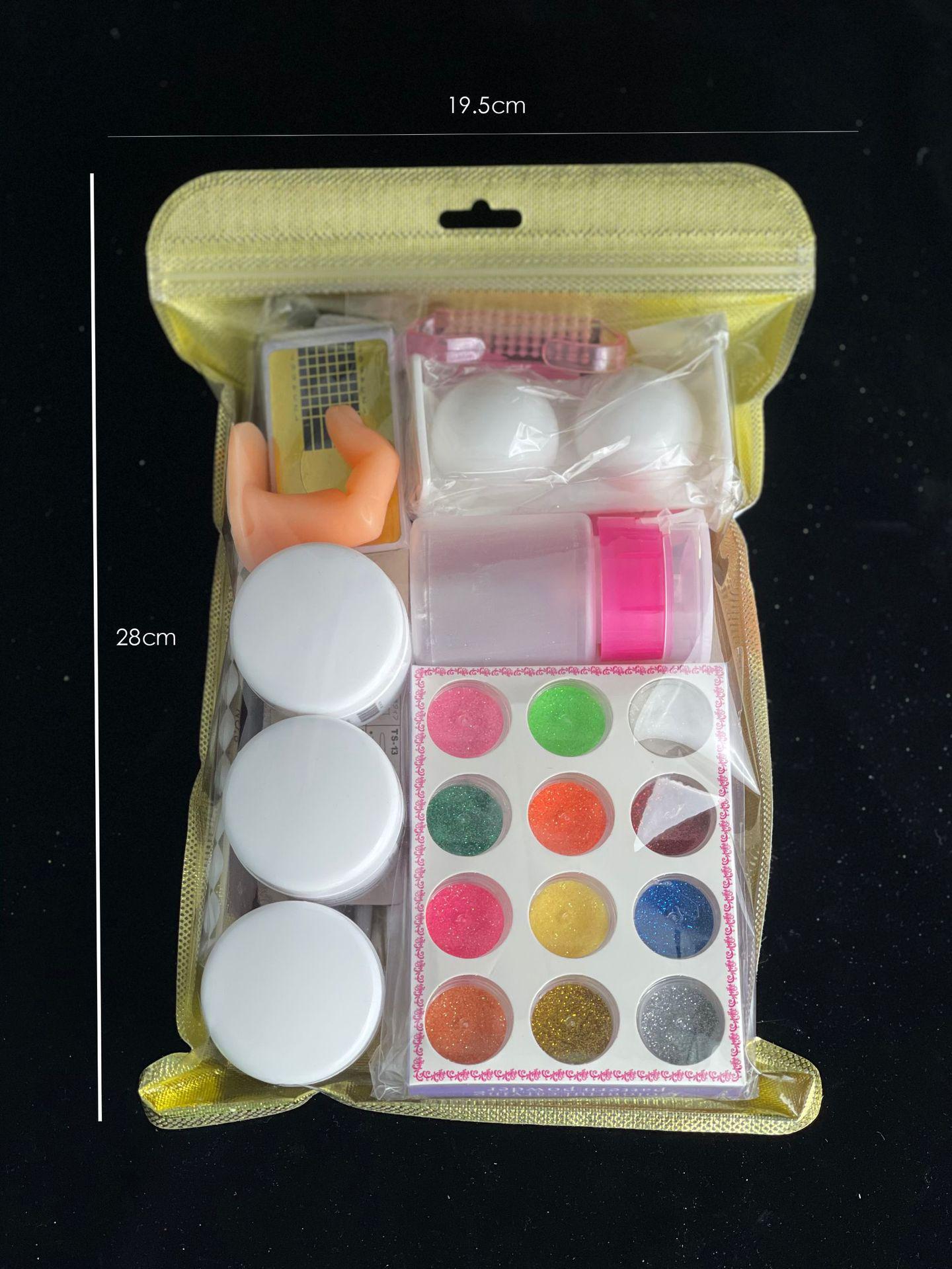 Nail Art Crystal Powder Acrylic Set with Liquid for French Extensions