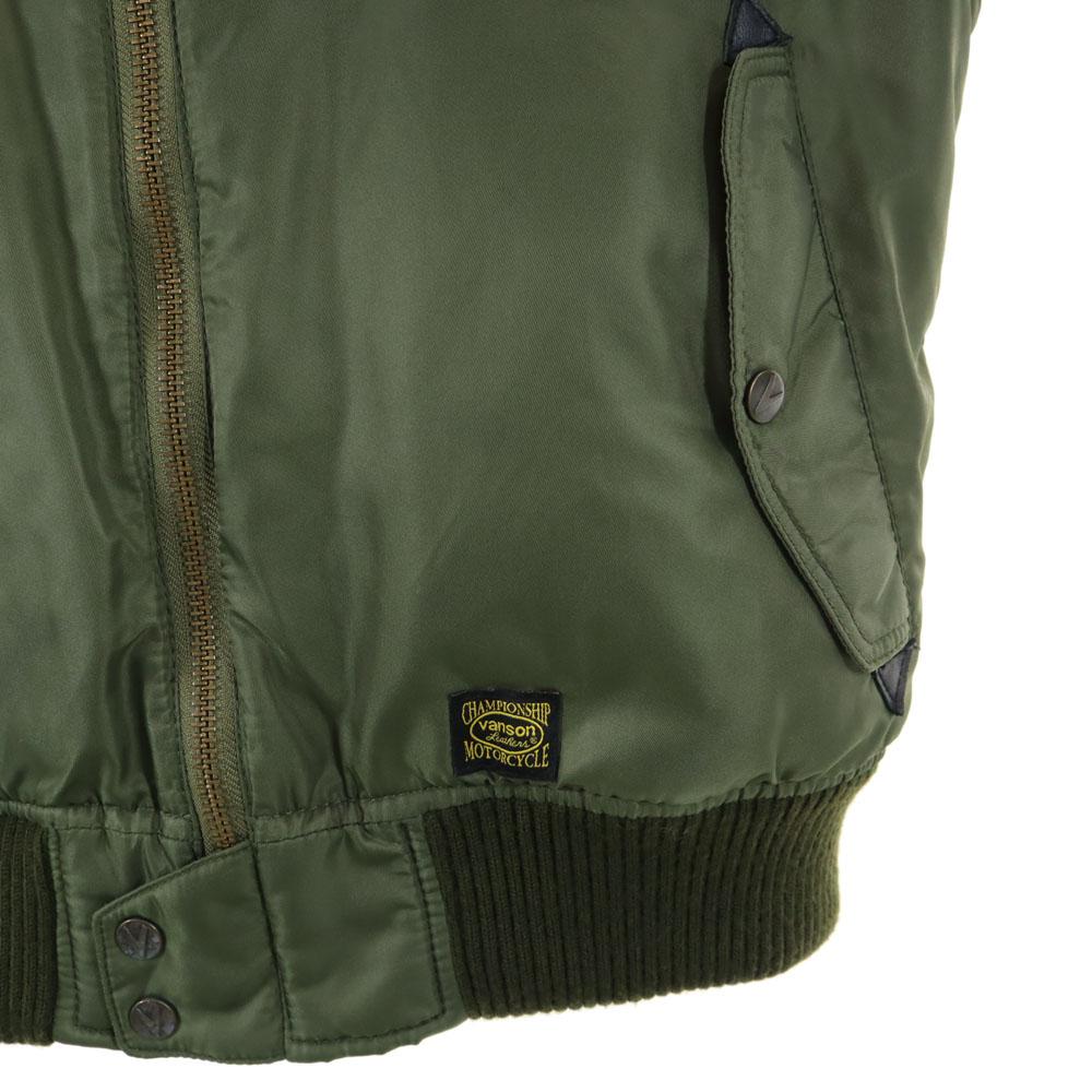 VANSON Flight Jacket L Khaki Blouson Men's Used