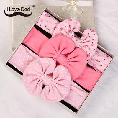 3 Pcs/Set Printed Baby Headband Elastic Bows Newborn Kids Turban Dot Headbands Hair Band for Girls Baby Hair Accessories No Box