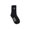 Athletic 9402 Heart Embroidery Black Sports Socks