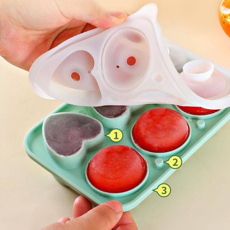 Food-Grade Silicone Rose Heart Ice Cube Mold for Whiskey