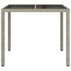 Garden Table Gray 90 X 90 X 75 Cm Poly Rattan