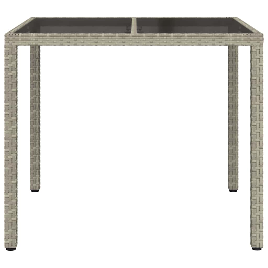 Garden Table Gray 90 X 90 X 75 Cm Poly Rattan