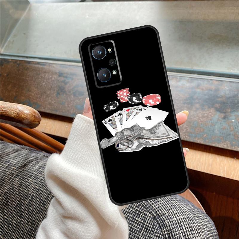 Ace of Spades Poker Case For Realme 11 12 13 14 Pro Plus C53 C55 C51 C25 C63 C61 C65 C67 C71 C75 GT6 GT7 15 Pro
