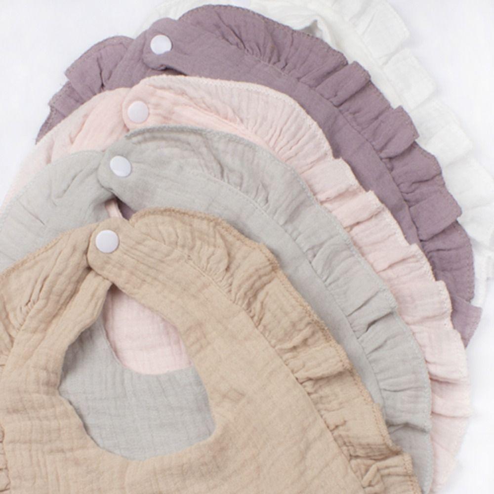 Solid Colored Bandana Drool Bibs Absorbent Teething Drooling Bib Muslin Baby Bibs Boys Girls