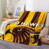 Hawthorn Hawks Print Flaneldecke, Hohe Qualität, Bequem für alle Jahreszeiten, Heimdekoration, Wärme und Komfort, Perfekt für Weihnachtsgeschenke