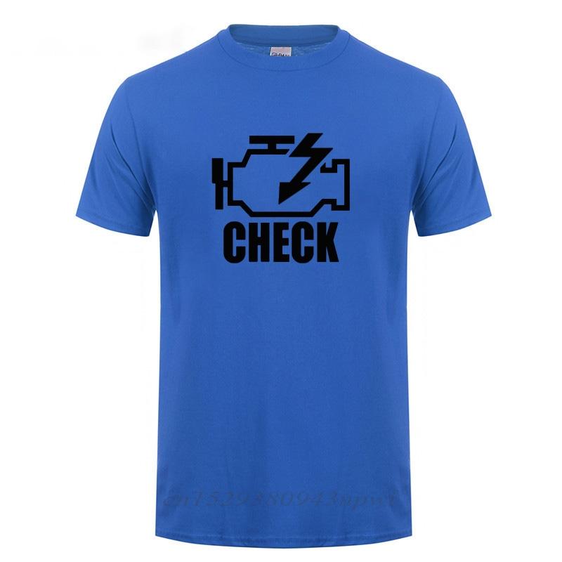 Mechanic Auto Repair Check Engine Light T-Shirt Funny Birthday Gift For Men Daddy Father Husband Short Sleeve Cotton T Shirt Tee