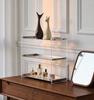 Nerezový stojan na ozdoby, držák na hrnek a akrylový organizér na kosmetiku do koupelny nebo na příborník