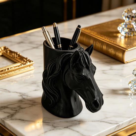 Portapenne a Testa di Cavallo Stampato in 3D Organizzatore da Scrivania Pratico per Matite Pennarelli Decorazione Creativa per Ufficio Casa Regalo Unico per Studenti