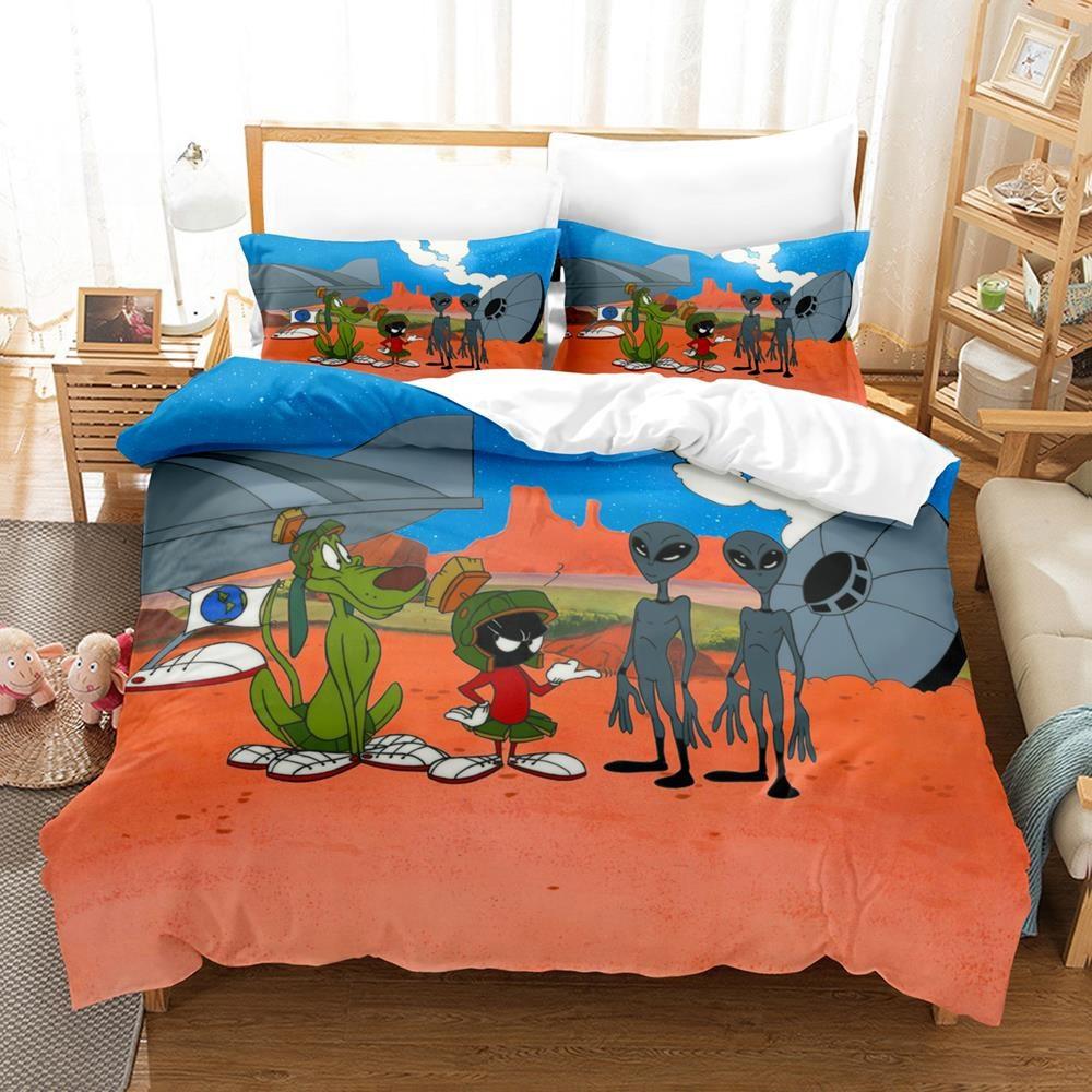 Fashion 3D Print Anime Marvin The Martian Bedding Set Single Twin Full Queen King Size Bed Set Adult Kid Bedroom Duvetcover Sets