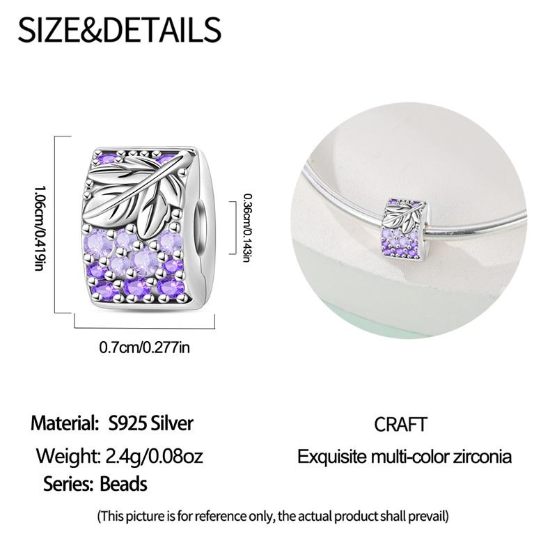100% Real Copper Purple Series Collection Charms Beads For Women Fit Original Bracelets Fine Diy Jewelry Making