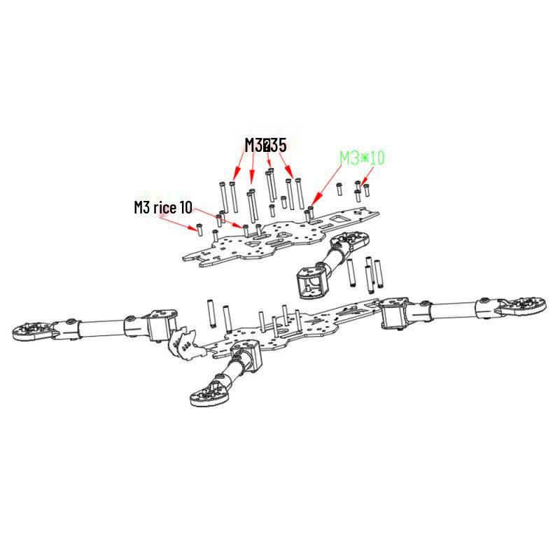 Qi Shao 13-inch Carbon Fiber FPV Drone Frame
