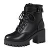 Women's Boots 2024 New Lace Up Boots for Women Fashion Knight Boots Women Round Head Chunky Heel Female