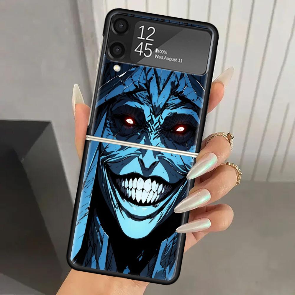 Satanic Goat Satan Devil Hard PC Phone Case For Samsung Galaxy Z Flip 7 6 5 4 3 Black ZFlip7 ZFlip6 Flip5 Flip4 Flip3 5G Print C