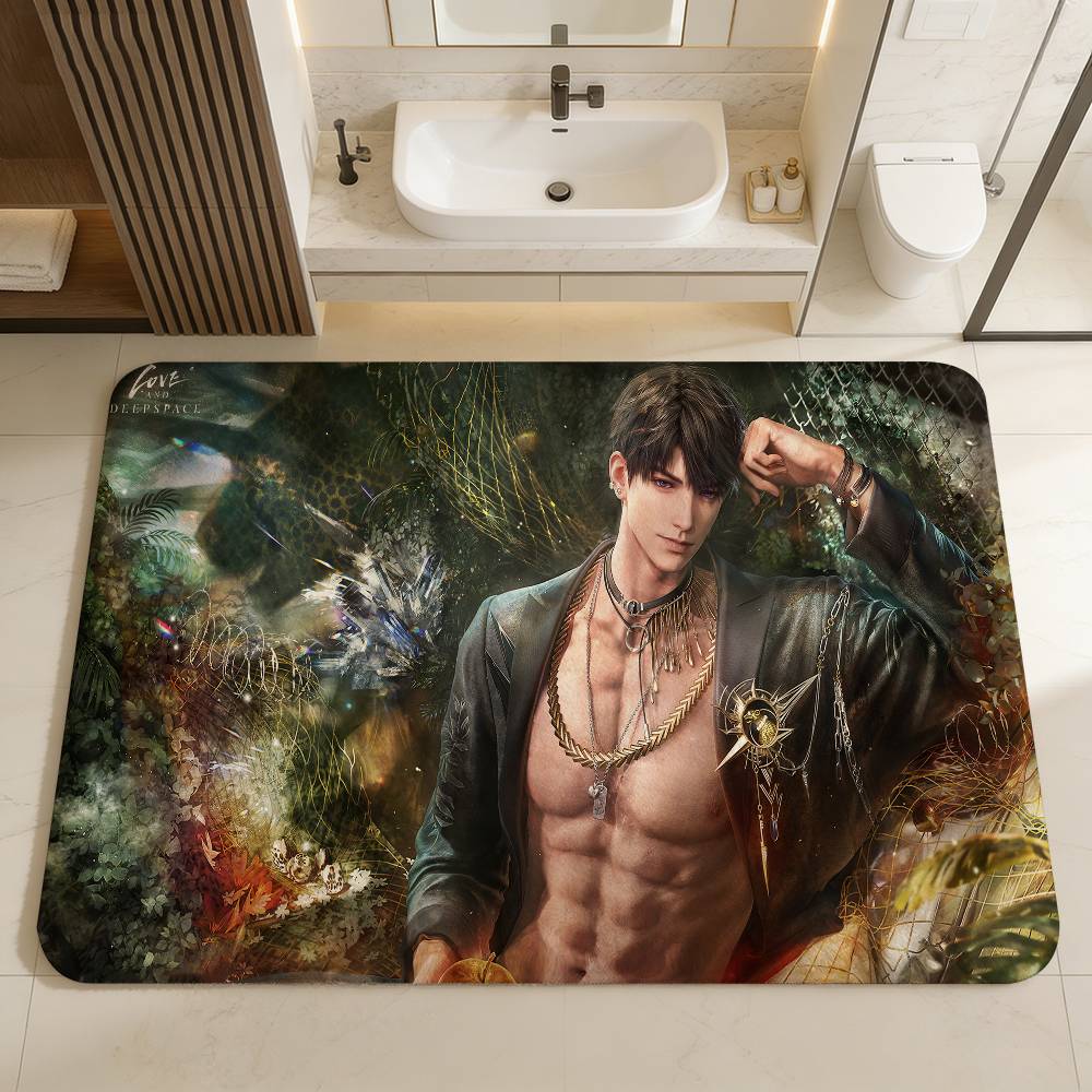 Love And Deep Space Game Hallway Carpet Washable Non-Slip Living Room Sofa Chairs Area Mat Kitchen Doormat Area Rug