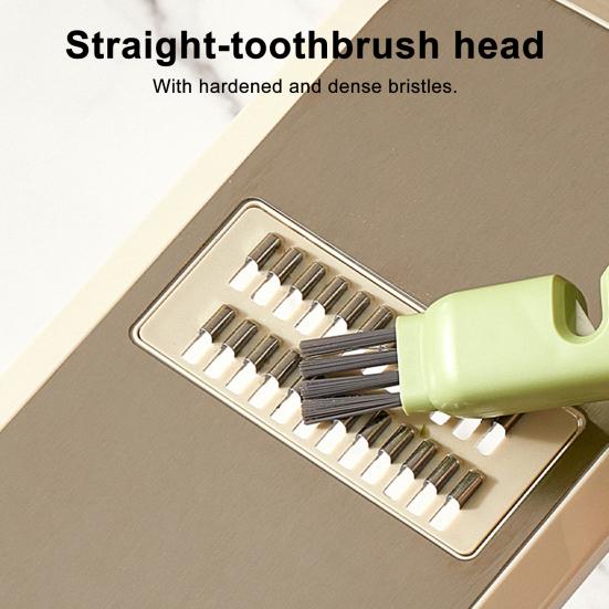 Cleaning Brush with Built-in Knife Edge Sharpener Safety Handle Double-Sided Design Cutlery Brush Sharp Blade Cleaning Tool