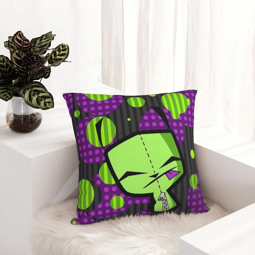 Happy Gir Invaders Zims Throw Pillow Cover Polyester Throw Pillow Creative Pillowcase