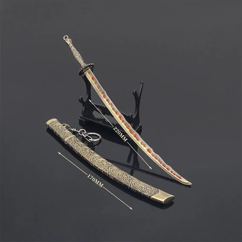 Medieval Sword 22cm/8.66in Training Katana Toy Sports Game Peripherals Cosplay Weapon Model Boys Collectible Desk Ornaments