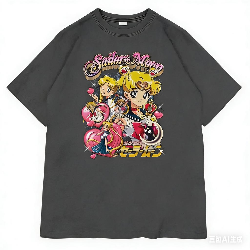 2026 Fashion Cotton Sailor Moon Lost Americana Tsukino Usagi Y2K TShirt Unisex High Quality Casual Parentchild Cotton Soft Tee