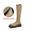 Krazing Pot Flock Autumn Winter Shoes Thick Med Heels Flat Platform Size 43 Modern Boots Stretch Knee Boots