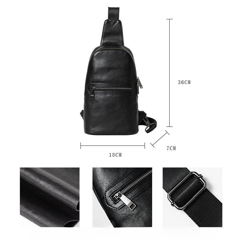 Cross Genuine Leather Men's Chest Bun Top Layer Cowhide Casual Body Bag Fashion Trend Chest Bag