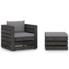 Day and Night - Day and Night Garden Furniture 2 Pieces with Gray Impregnated Wood Cushions