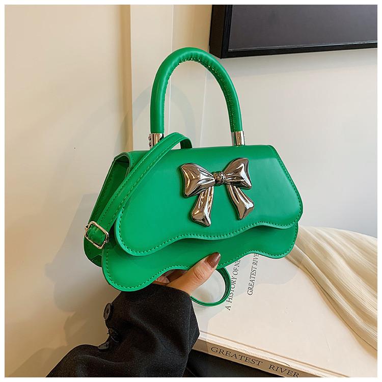 Fashionable Bowknot Small Square Tote Bag For Women Cute Shoulder Crossbody Purse