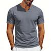 Herren V-Ausschnitt Jersey-Shirt Kurzarm Lockerer Schnitt Atmungsaktiv Schnelltrocknendes Gewebe Lässiges Sommer-Top