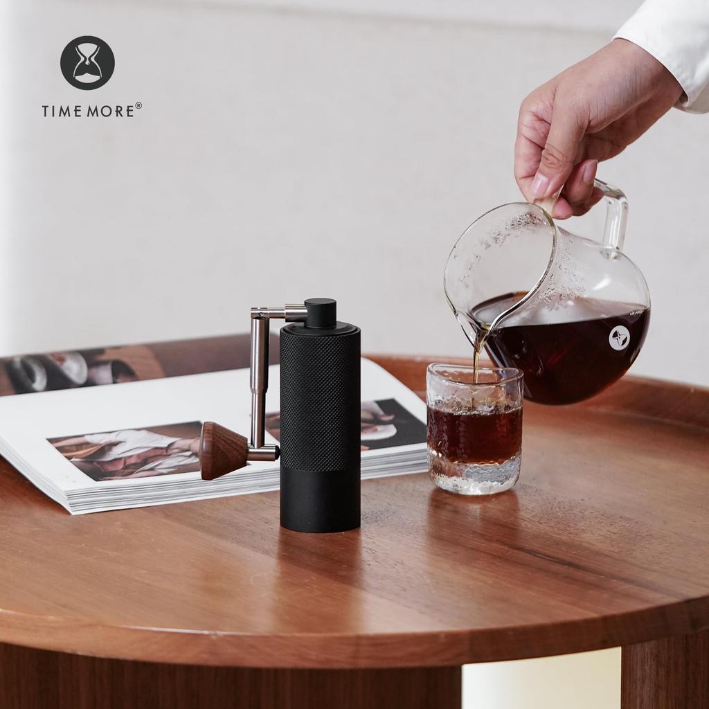 TIMEMORE NANO Manual Coffee Grinder, Compact, All-Metal Stainless Steel Grinding Grinder with Adjustable Coarseness, Foldable Handle, and Brush,