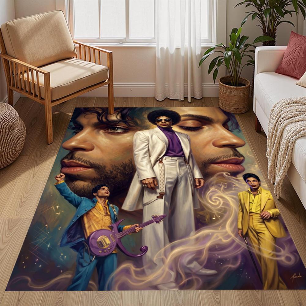 Prince Retro Music Icon Poster Floor Rug Office Rug Suitable For Living Rooms Kitchen Game Room Dormitory Antislip Carpet Anime Office Decor