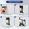 EV Charger Holder Cable Organizer Wall-Aligned Mount J1772 Holder, Space-Saving, No Cable Cutting, Electric Car Charger Cord Holder & Plug Holster