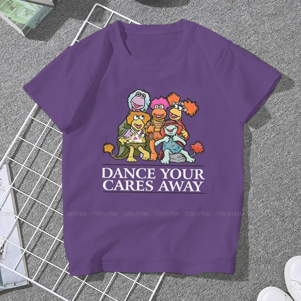 ZX Dance Your Cares Away Kawaii Girls Women TShirt Fraggle Rock 5XL Blusas Harajuku Casual Short Sleeve Vintage Oversized Tops