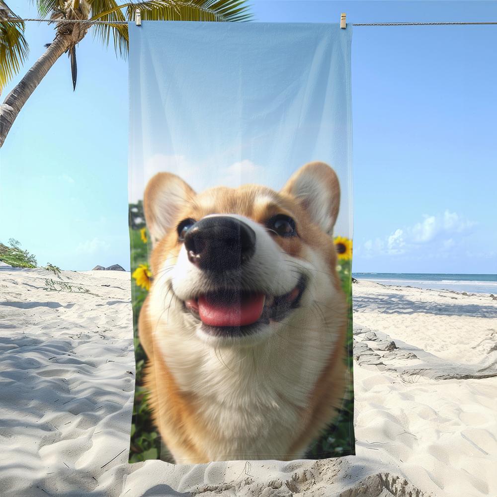 Cute Dog-Print Beach Towels: Dry Off in Style with Our Adorable Designs! Suitable for towels, bath towels, beach towels