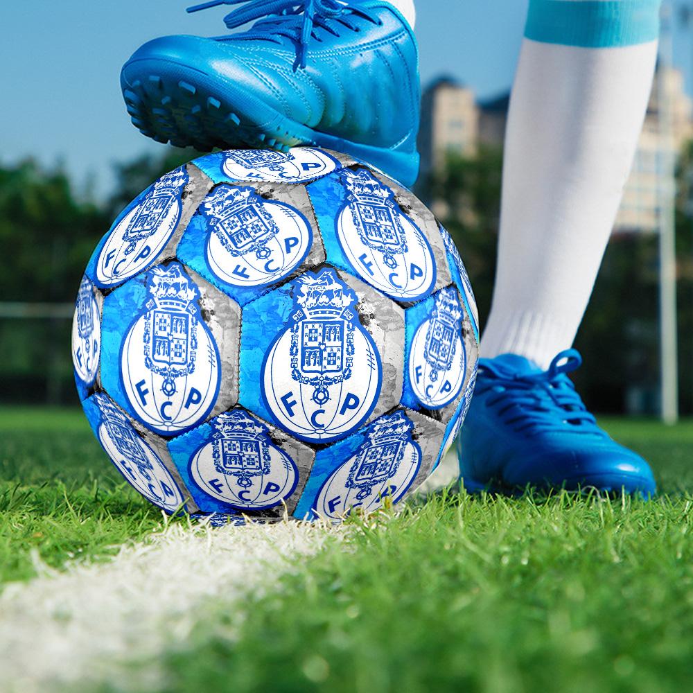 Porto Portugal  Indoor Soccer Ball Colorful All Ages Machine Stitched PVC Competition Ready Durable High-Bounce SIZE 5 Football.
