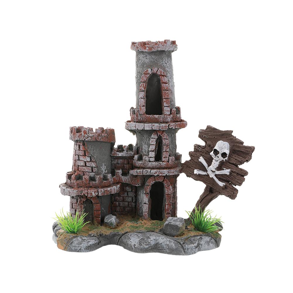 1 PC Simulation Castle Aquarium Landscaping Ornament Rockery Castle Decoration Fish Shrimp Hideout Ornament Aquarium Accessories