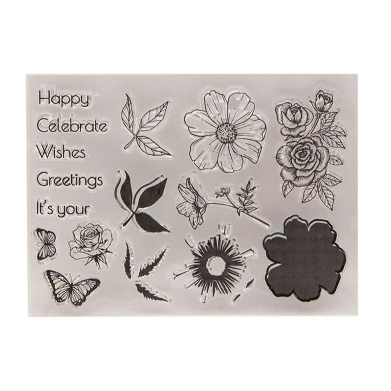 

Clear Stamp Seals Leaves Transparent Stamp Flowers Silicone Stamp for Scrapbooking Album Journal Photo Decorations 1