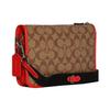 New COACH Heritage Cow Leather One Shoulder Handbag, Crossbody Bag Medium Size Men's Brown & Red C8141-QBUC3