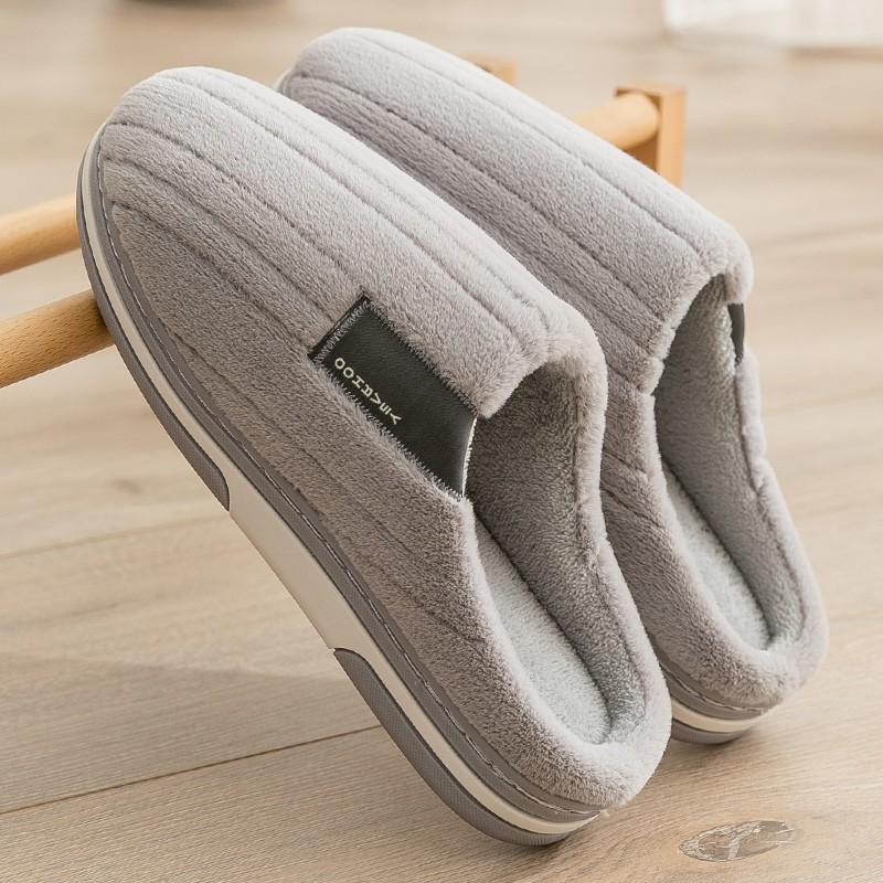 Men's Cotton Slippers Men's Winter Home Home Indoor New Home Non-slip Warm Wool Cotton Shoes Women's Winter