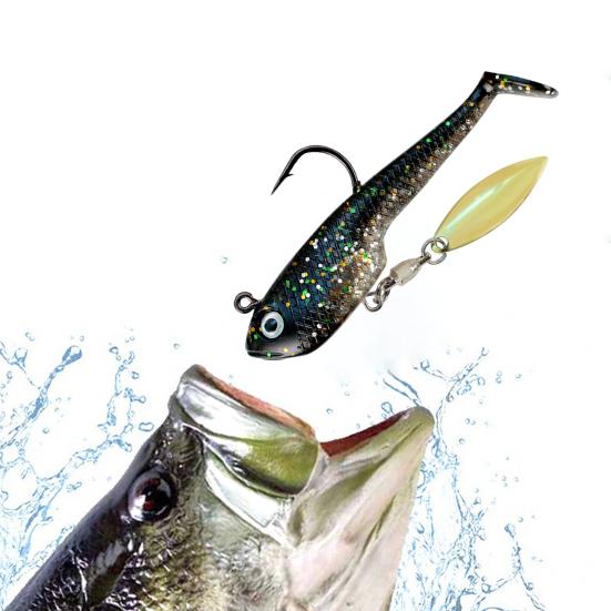 6Pcs Soft Fishing Lures Artificial Baits with Sharp Hook Realistic Looking Bright Color T-Tail Fake Baits Swimbait Fishing Tackle
