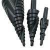 3Pc 4-32Mm Step Drill Bit Set Hss Spiral Cone